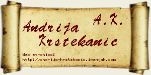 Andrija Krstekanić vizit kartica